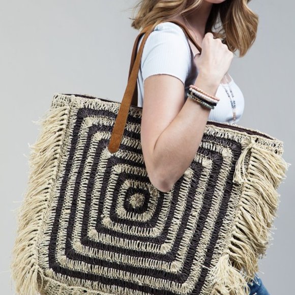 Oversize Boho Handmade Jute Bag - Picture 4 of 6